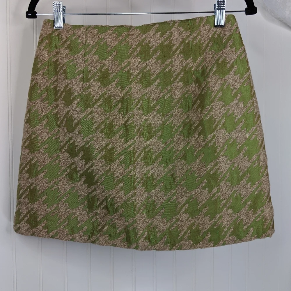 LAUREN BAZAAR by Choi Metallic Houndstooth Miniskirt NWT Sz M - Picture 2 of 6